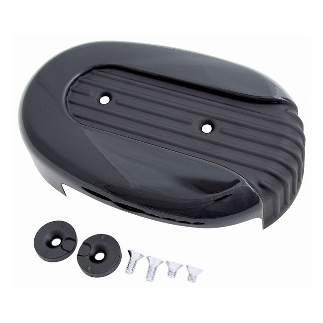 XL Sportster Air Cleaner Cover. Black, Grooved