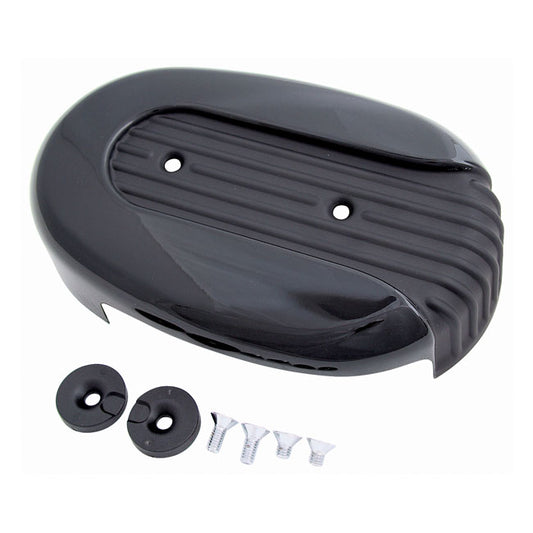 XL Sportster Air Cleaner Cover. Black, Grooved