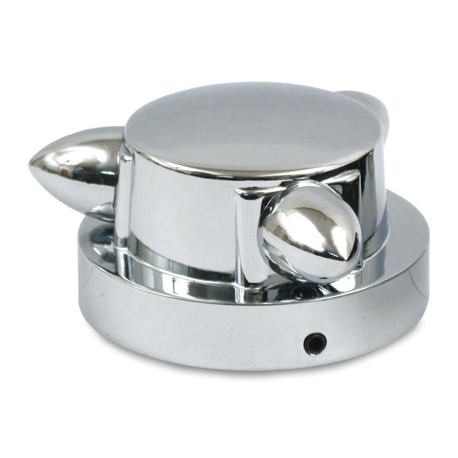 Kromett, Gas Cap Cover Small. Chrome