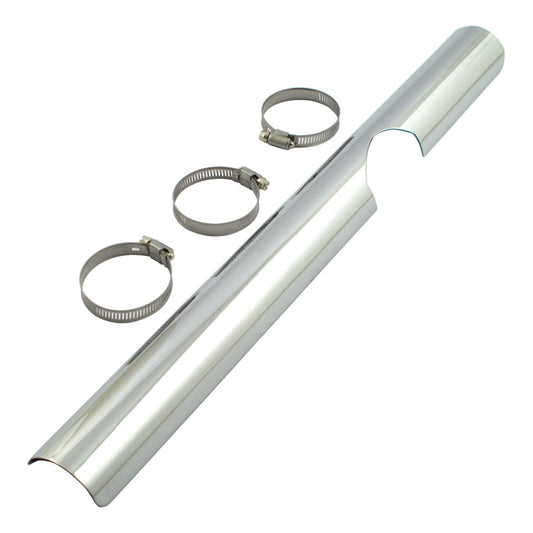 FLT Header Heat Shield, Lower Right. Chrome