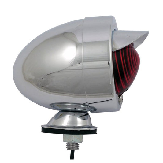 Bullet marker light. Chrome. Red lens. SF. stud mount. visor