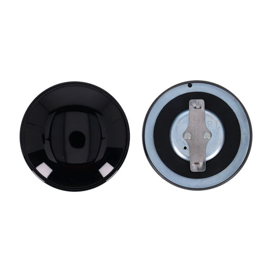 Gas Cap Set, Late Style. Gloss Black