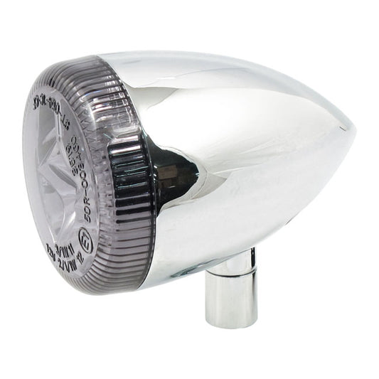 3-1 LED Bullet Taillight / Turn Signal Combo. Chrome. Smoke