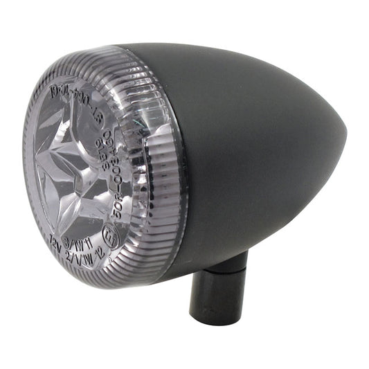 3-1 LED Bullet Taillight / Turn Signal Combo. Black. Smoke