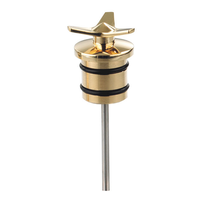 Kustom Tech Spinner oil tank plug. Brass. Polished - Kustom Tech motorcycle part