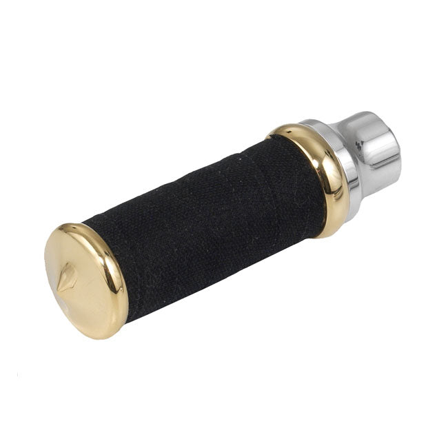 Kustom Tech Fabric Tape shift/brake peg. Polished & Brass - Kustom Tech motorcycle part