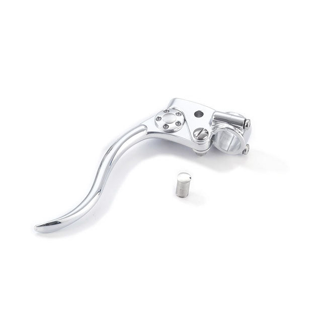 Kustom Tech DeLuxe mechanical clutch lever assembly. Polished - Kustom Tech motorcycle part