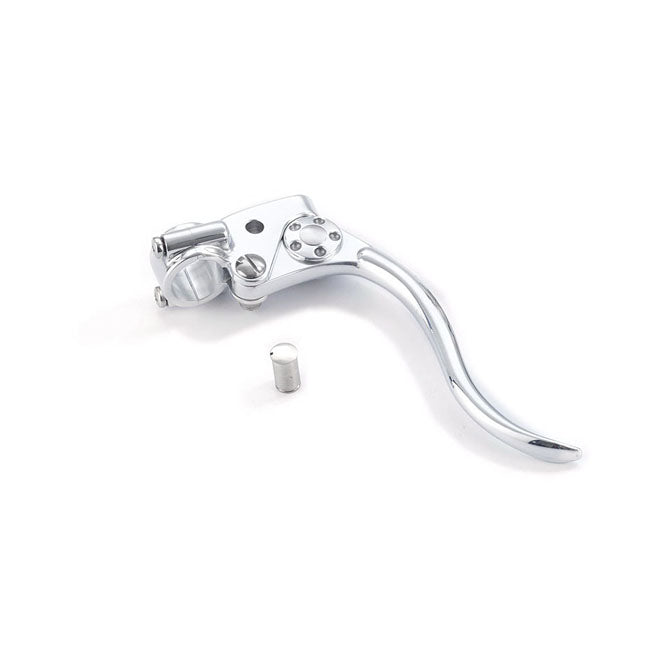 Kustom Tech DeLuxe mechanical brake lever assembly. Polished - Kustom Tech motorcycle part