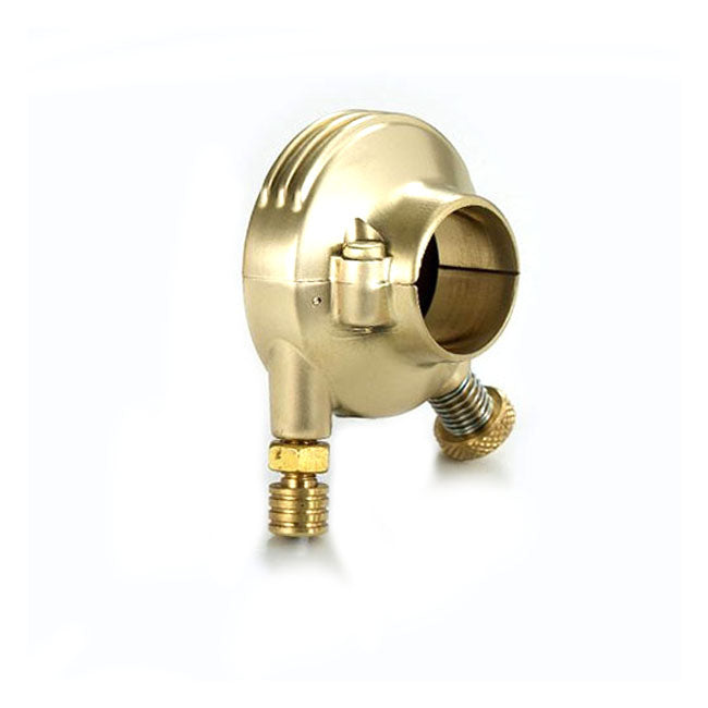 Kustom Tech DeLuxe external throttle housing. Satin brass - Kustom Tech motorcycle part