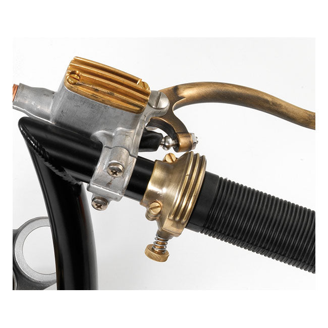 Kustom Tech DeLuxe external throttle housing. Raw brass - Kustom Tech motorcycle part