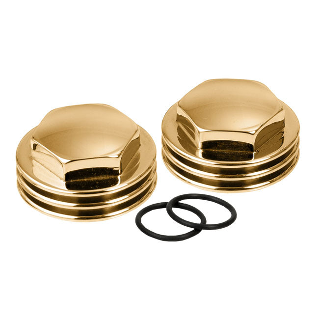 Kustom Tech Knuckle rocker nuts. Finned, polished brass - Kustom Tech motorcycle part