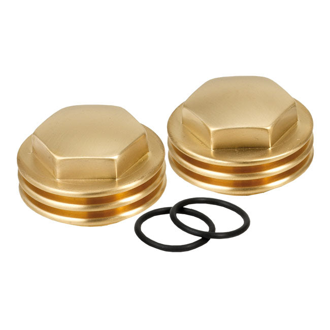 Kustom Tech Knuckle rocker nuts. Finned, satin brass - Kustom Tech motorcycle part