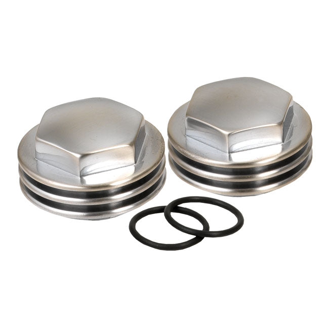 Kustom Tech Knuckle rocker nuts. Finned, satin chrome finish - Kustom Tech motorcycle part
