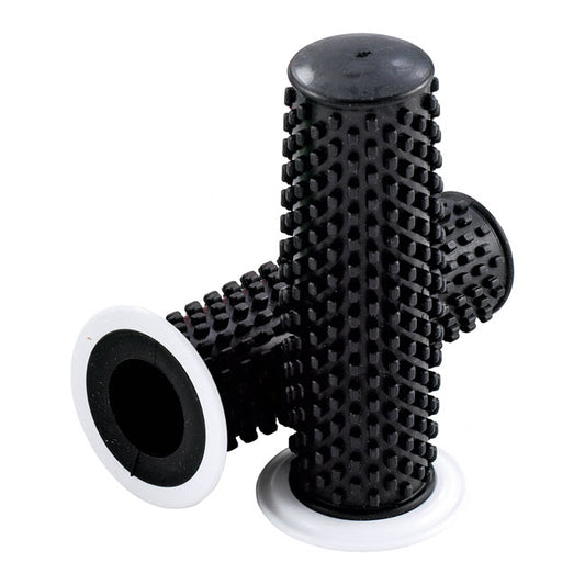 Kustom Tech Kustom rubber grips. Black with white flange - Kustom Tech motorcycle part