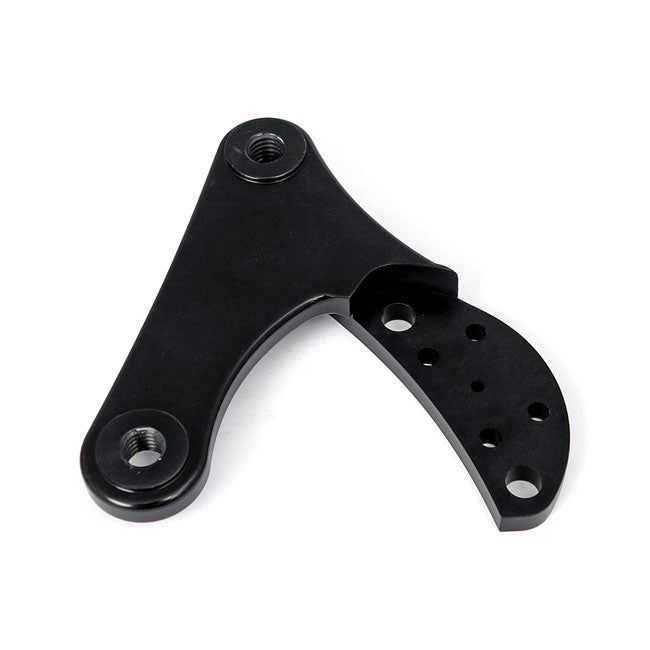 Kustom Tech 2-piston caliper mounting bracket left. Black - Kustom Tech motorcycle part