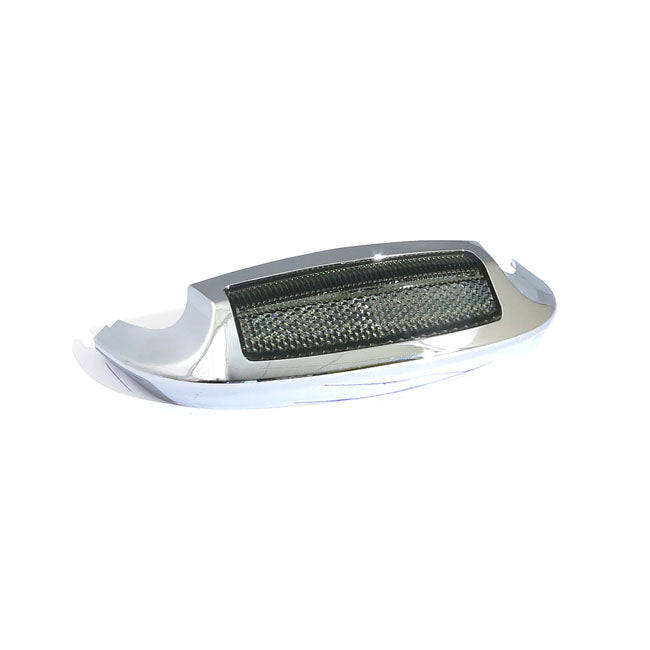 Custom Dynamics front fender tip with light chrome - Custom Dynamics fender tips with light at Pedro's Parts