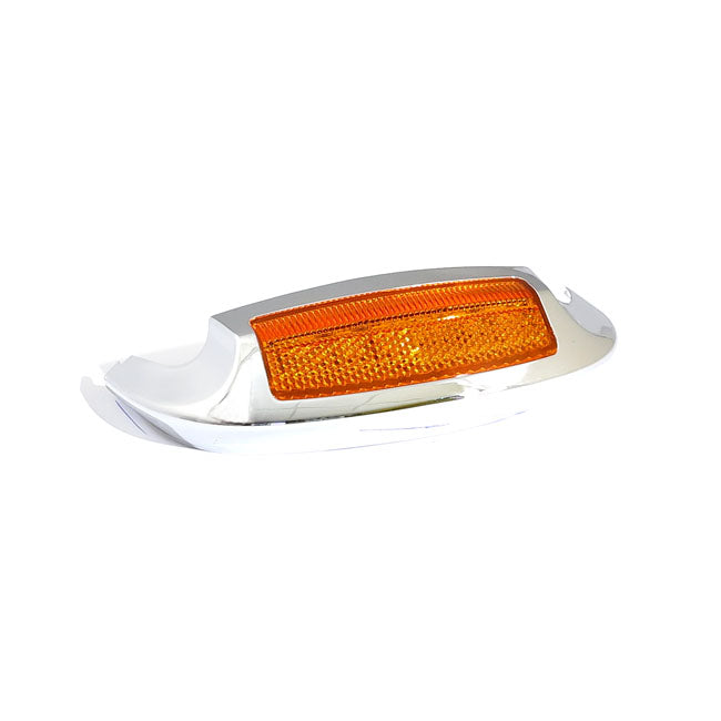 Custom Dynamics front fender tip with light chrome - Custom Dynamics fender tips with light at Pedro's Parts