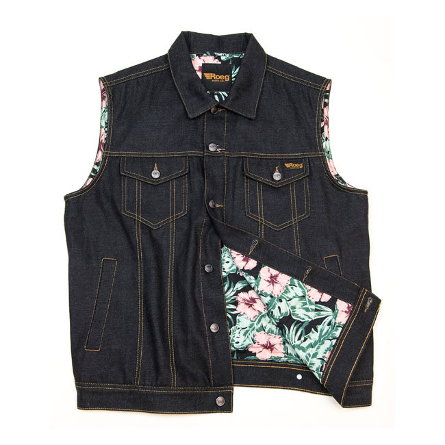 Roeg Kale Wax Denim Vest-Sticky Blue