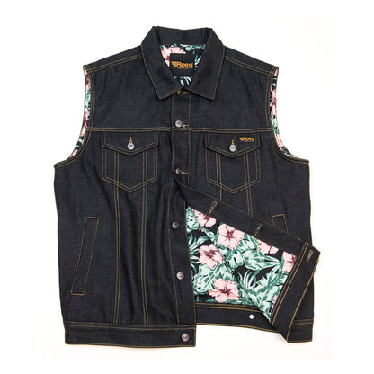 Roeg Kale Wax Denim Vest-Sticky Blue
