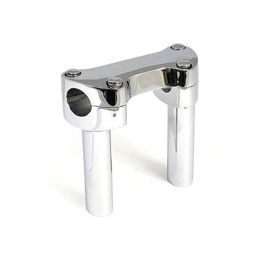4.5" Rise Handlebar Riser Set + Top Clamp. Chrome