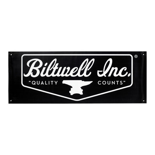 Biltwell Shield logo shop banner black/white from Biltwell at Pedro’s Parts