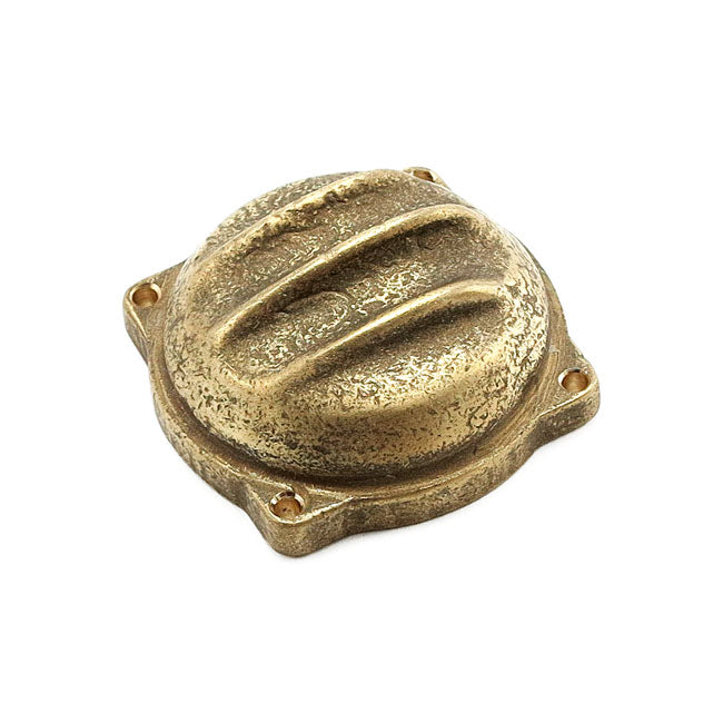 Wannabe Choppers Ribbed CV Carb Top Cover - Brass - 88-06 H-D & custom bikes with Keihin CV carburetor