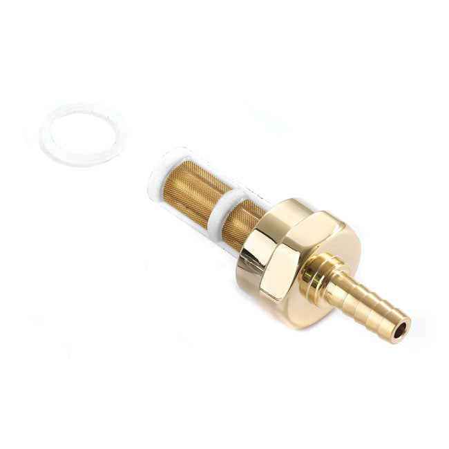 Kustom Tech brass M22x1 custom fuel line fitting polished - Kustom Tech motorcycle part