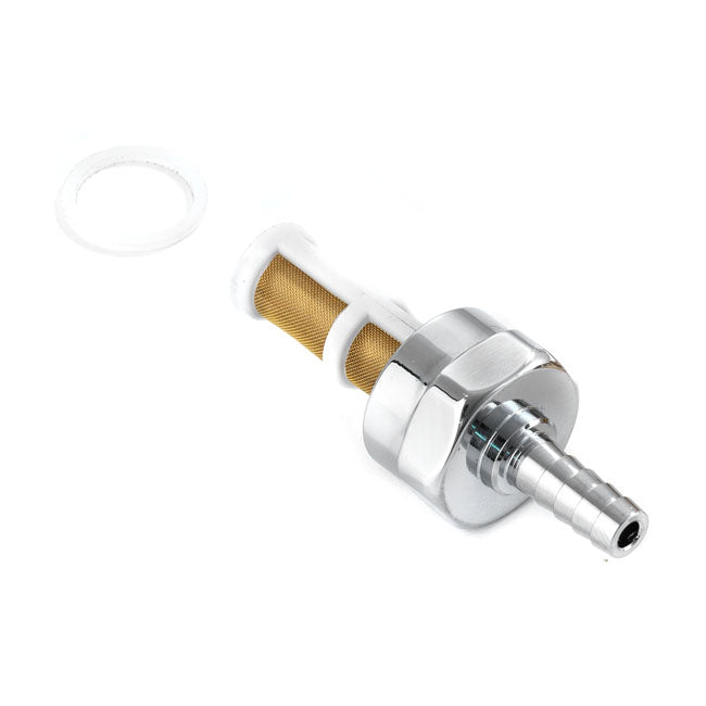 Kustom Tech brass M22x1 custom fuel line fitting chrome - Kustom Tech motorcycle part