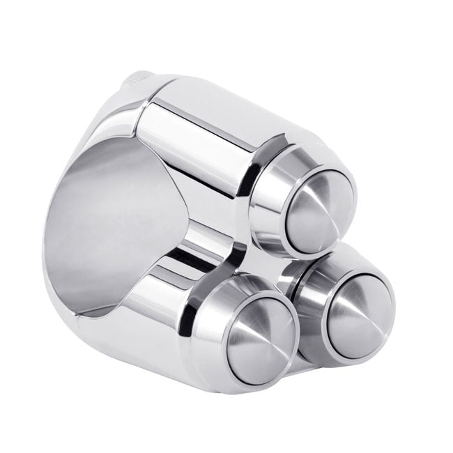 Motone, Micro Switch with 3 Buttons. Chrome. 7/8" Handlebars