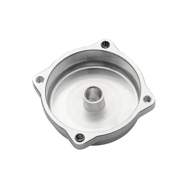 Motone, CV Carburetor Top Cover. Finned/Rippled. Polished