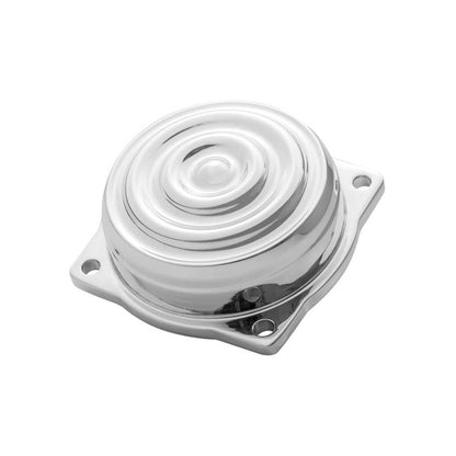 Motone, CV Carburetor Top Cover. Finned/Rippled. Polished