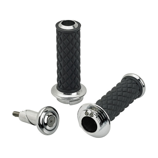 Biltwell Alumicore grips. Chrome from Biltwell at Pedro’s Parts