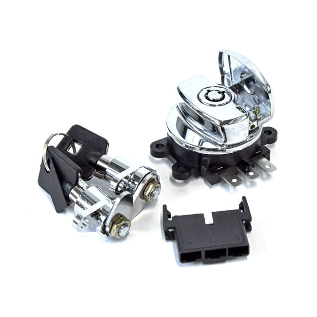 FLHR Ignition Switch & Saddlebag Lock Kit. Chrome