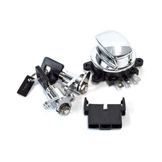 FLHR Ignition Switch & Saddlebag Lock Kit. Chrome