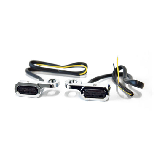 Fastline, Below Bar LED Turn Signal Set. Chrome