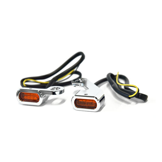 Fastline, Below Bar LED Turn Signal Set. Chrome