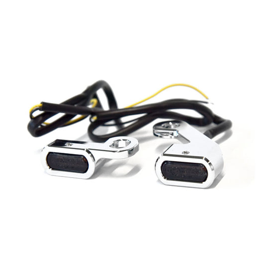 Fastline, Below Bar LED Turn Signal Set. Chrome