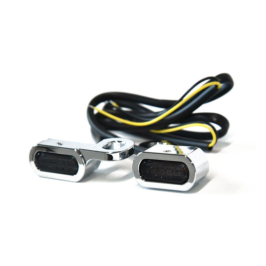 Fastline, Below Bar LED Turn Signal Set. Chrome