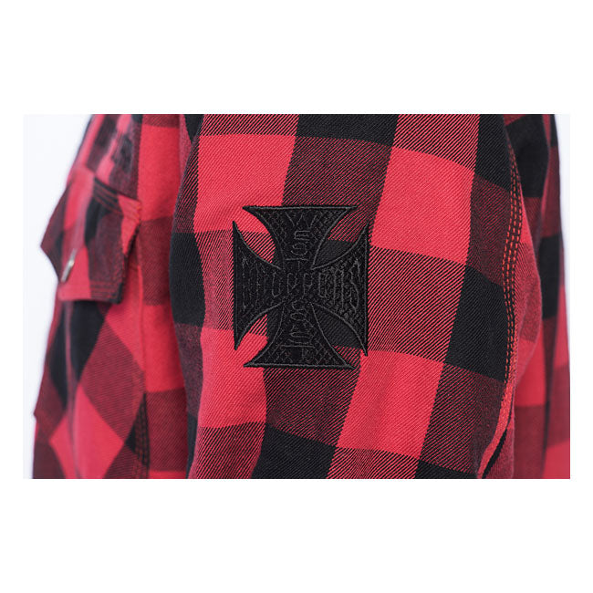 WCC Dominator Riding Flannel Shirt Red/black CE Appr