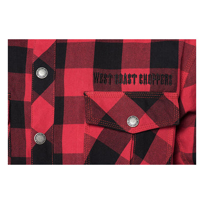 WCC Dominator Riding Flannel Shirt Red/black CE Appr