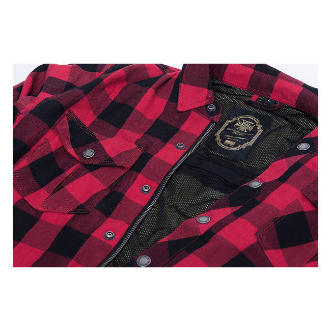 WCC Dominator Riding Flannel Shirt Red/black CE Appr