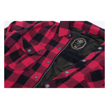 WCC Dominator Riding Flannel Shirt Red/black CE Appr