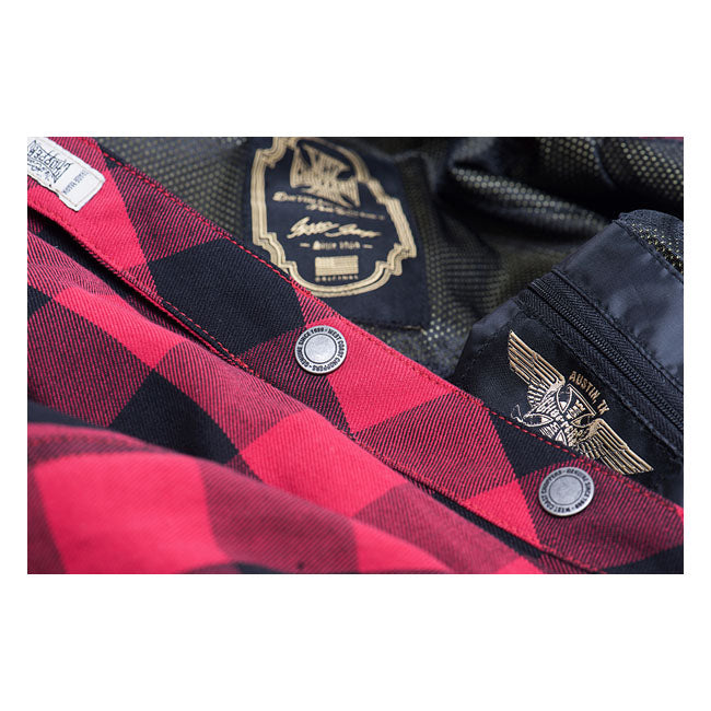 WCC Dominator Riding Flannel Shirt Red/black CE Appr