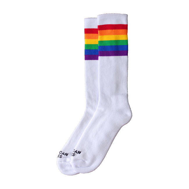 American Socks Rainbow Pride Mid High Classic Socks White - product image