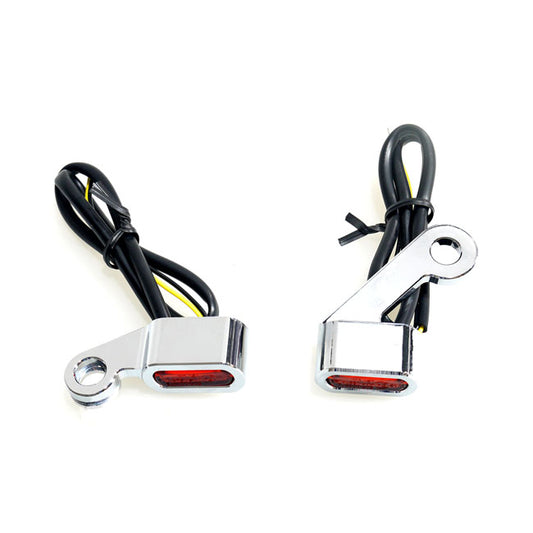 Fastline, Below Bar LED Turn Signal Set. Chrome, Amber Lens