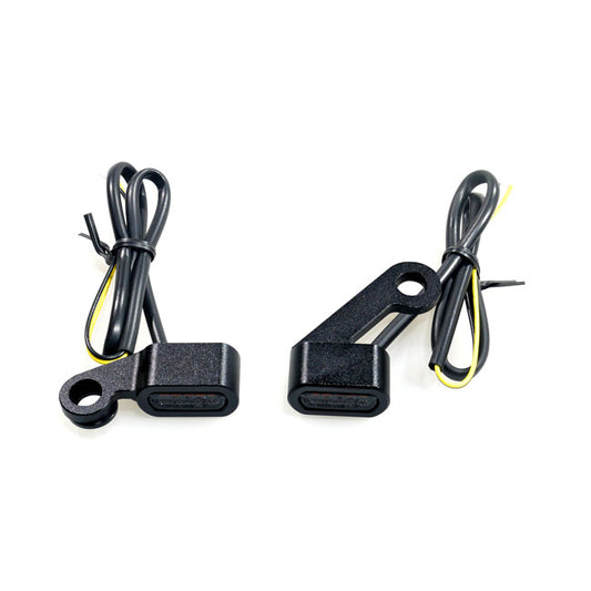 Fastline, Below Bar LED Turn Signal Set. Black, Smoke Lens