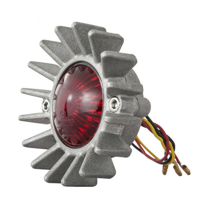 Motone, Big Fin LED Taillight. Shot Blast, No Bracket. ECE