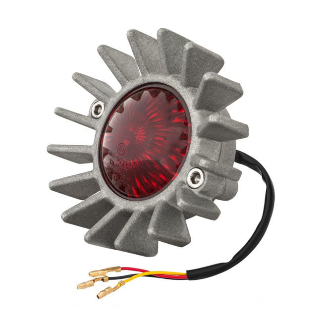 Motone, Big Fin LED Taillight. Shot Blast, No Bracket. ECE