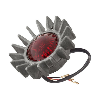 Motone, Big Fin LED Taillight. Shot Blast, No Bracket. ECE