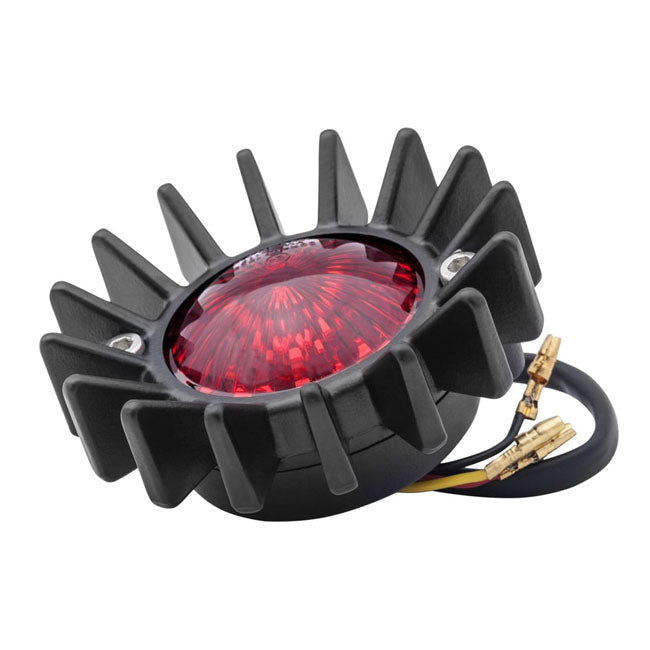 Motone, Big Fin LED Taillight. Black, No Bracket. ECE